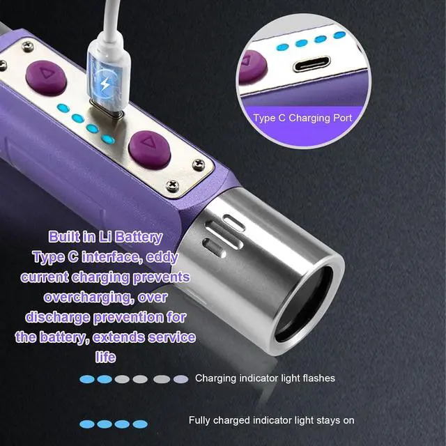 Alt view image 4 of 7 - Black Light Flashlight Detector, Multi Functional for Jade Ceramics Artwork Ink Inspection, 254nm/365nm/395nm Wavelengths, Built in Battery