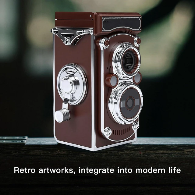 Alt view image 3 of 7 - Vintage Digital Camera, Portable TLR Retro Digital Camera with 2.7K HD Video, 24MP Autofocus & Manual Joystick, for Beginners Teens Adults (Brown)
