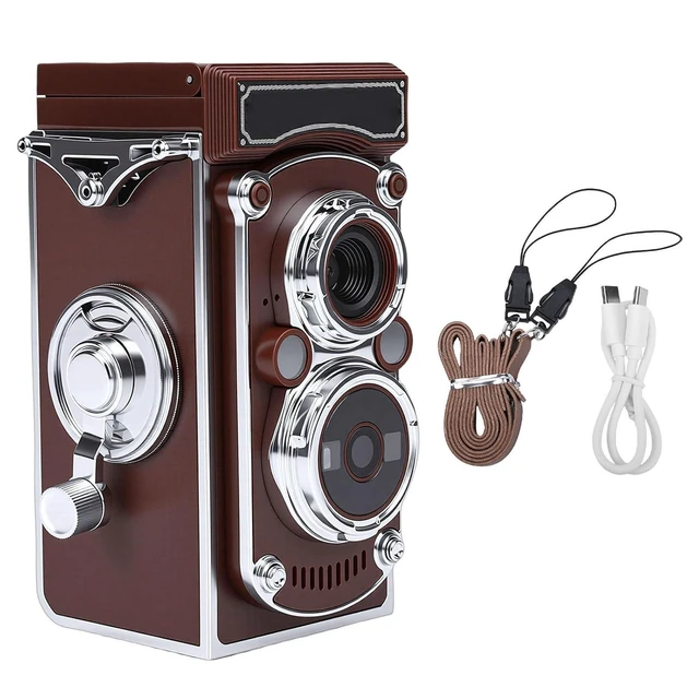 Alt view image 7 of 7 - Vintage Digital Camera, Portable TLR Retro Digital Camera with 2.7K HD Video, 24MP Autofocus & Manual Joystick, for Beginners Teens Adults (Brown)