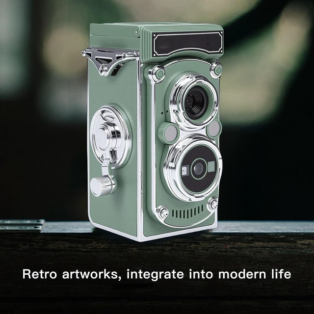 Alt view image 3 of 7 - Vintage Digital Camera, Portable TLR Retro Digital Camera with 2.7K HD Video, 24MP Autofocus & Manual Joystick, for Beginners Teens Adults (Green)