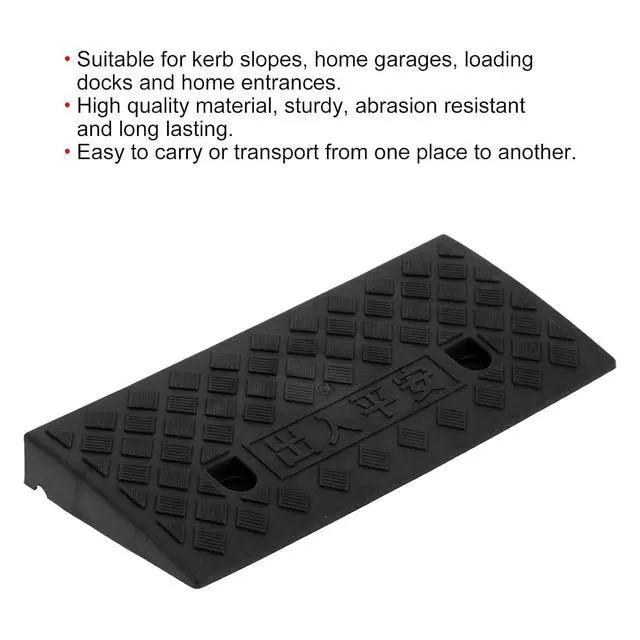 Alt view image 2 of 7 - 5cm Thickness Plastic Curb Ramp Portable Threshold Ramp Car Vehicle Driveway Loading Dock Supplies (Black)
