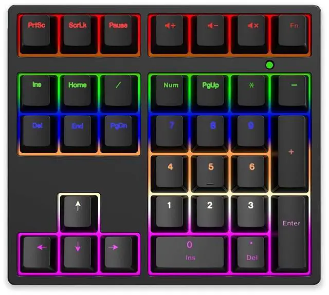 Main image of Number Pad, Mechanical 34 Keys USB C Wired Numeric Keypad with RGB Backlit, Blue Switches, Plug and Play for Laptop and Desktop (Black)