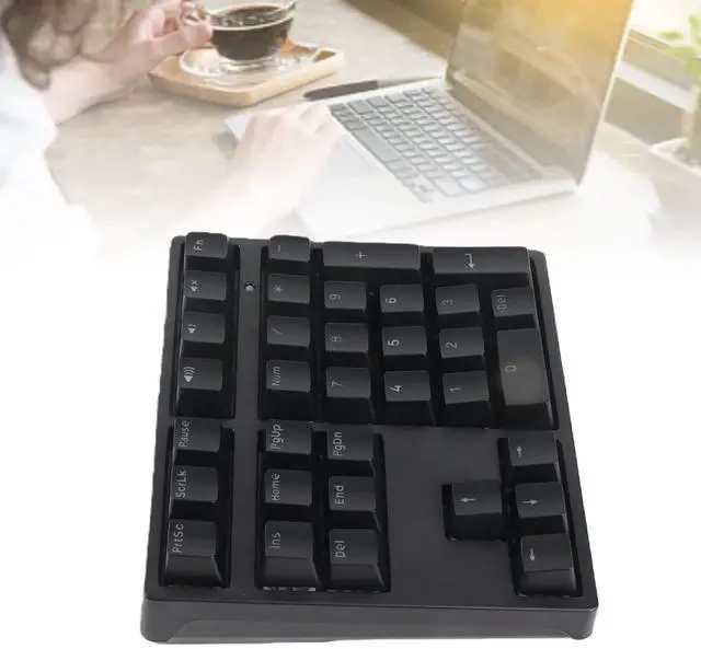 Alt view image 2 of 7 - Number Pad, Mechanical 34 Keys USB C Wired Numeric Keypad with RGB Backlit, Blue Switches, Plug and Play for Laptop and Desktop (Black)