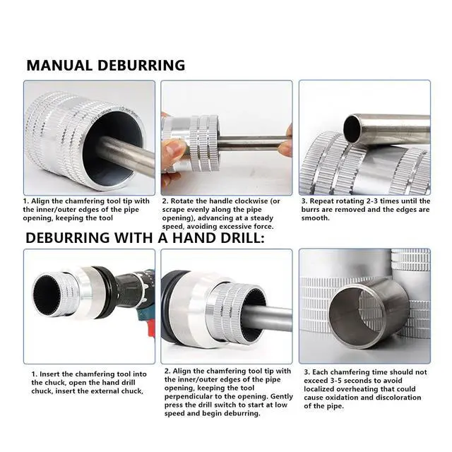 Alt view image 2 of 7 - Pipe Deburring Tool, Chamfer Adapter Clamp Holder for Reamers, Ensures Secure Grip on Various Pipe Materials, for 5/16 Inch to 2-1/8 Inch