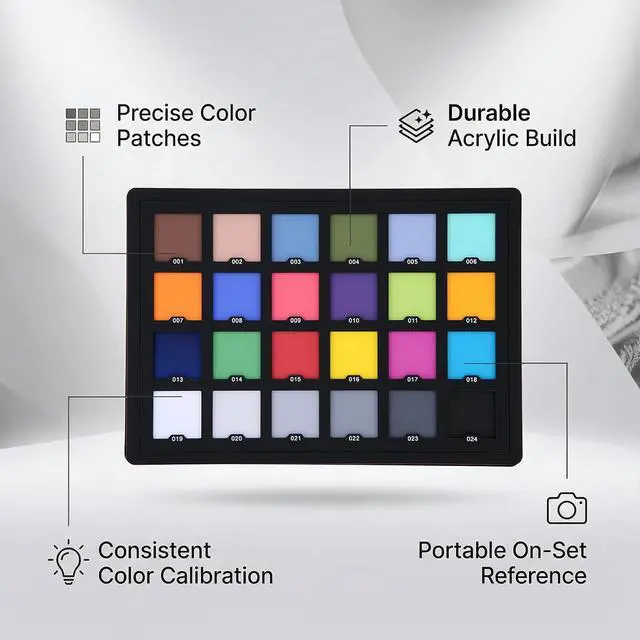 Alt view image 2 of 7 - Colour Calibration Chart, 5.7" X 4.1" Camera Colour Correction Card for Photo Video, Color Accuracy Reference Target
