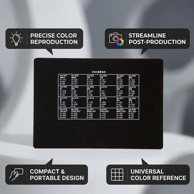 Alt view image 3 of 7 - Colour Calibration Chart, 5.7" X 4.1" Camera Colour Correction Card for Photo Video, Color Accuracy Reference Target