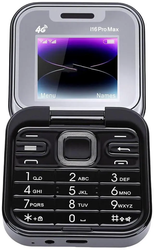 Main image of Seniors Flip Phone Unlocked 4G LTE, Compact 1.77 Inch Screen Clamshell Phone with Dual SIM Slots, Large One Click Dialing High Volume Speaker (Black)