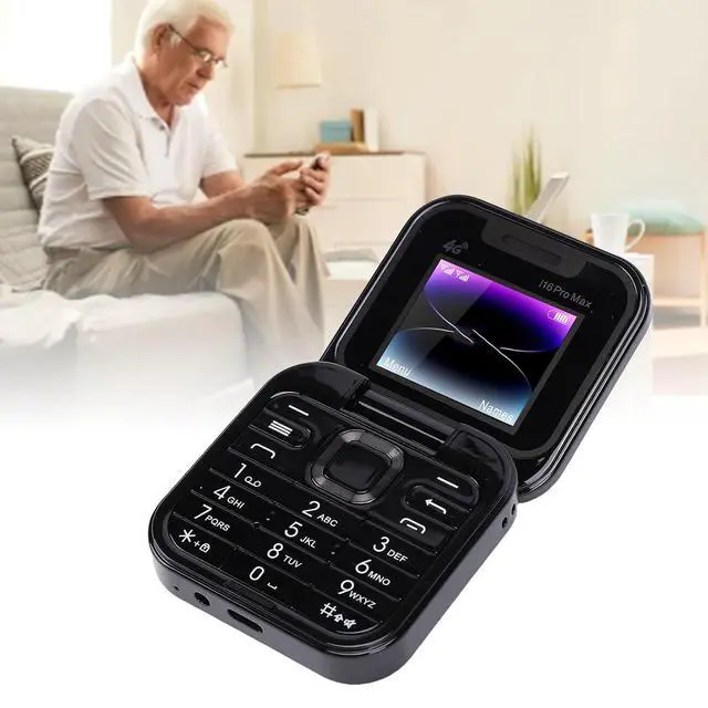 Alt view image 6 of 7 - Seniors Flip Phone Unlocked 4G LTE, Compact 1.77 Inch Screen Clamshell Phone with Dual SIM Slots, Large One Click Dialing High Volume Speaker (Black)