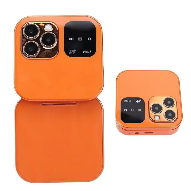 Alt view image 5 of 7 - Seniors Flip Phone Unlocked 4G LTE, Compact 1.77 Inch Screen Clamshell Phone with Dual SIM Slots, Large One Click Dialing High Volume Speaker (Orange)