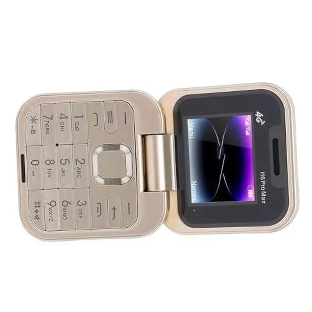 Alt view image 4 of 7 - Seniors Flip Phone Unlocked 4G LTE, Compact 1.77 Inch Screen Clamshell Phone with Dual SIM Slots, Large One Click Dialing High Volume Speaker (Gold)