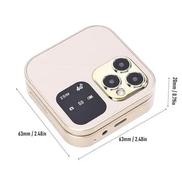 Alt view image 6 of 7 - Seniors Flip Phone Unlocked 4G LTE, Compact 1.77 Inch Screen Clamshell Phone with Dual SIM Slots, Large One Click Dialing High Volume Speaker (Gold)