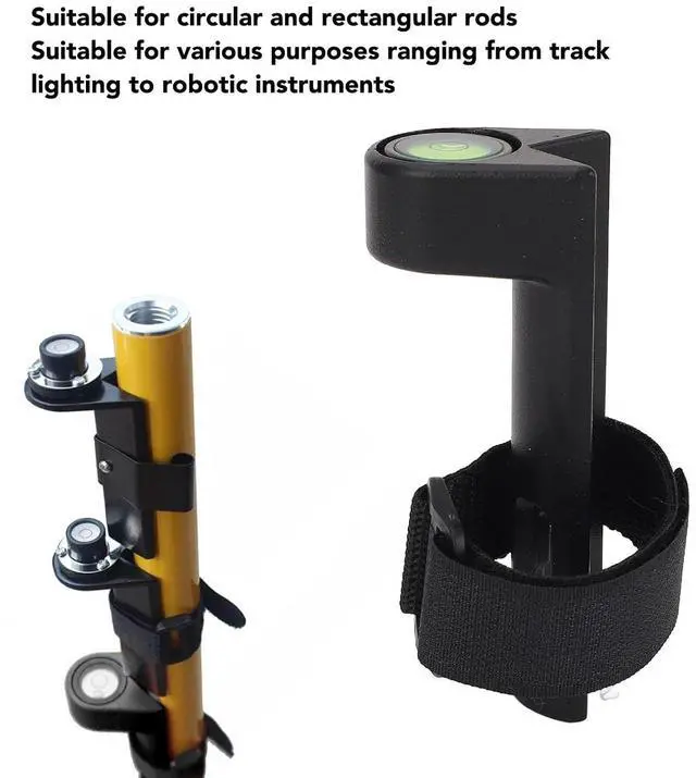 Alt view image 3 of 7 - Adjustable Grade Rod Level, Aluminum Alloy Survey Rod Bubble Level for Round and Rectangular Bars, Large Vial Design