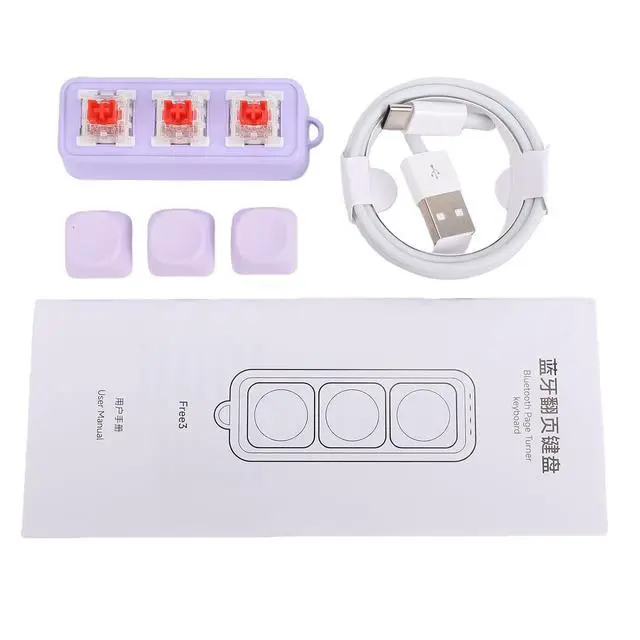 Alt view image 7 of 7 - 3 Key Keypad, Ergonomic Design RGB Backlight High Profile Switch, USB Bluetooth Programmable Macro Page Turner Mechanical Keyboard