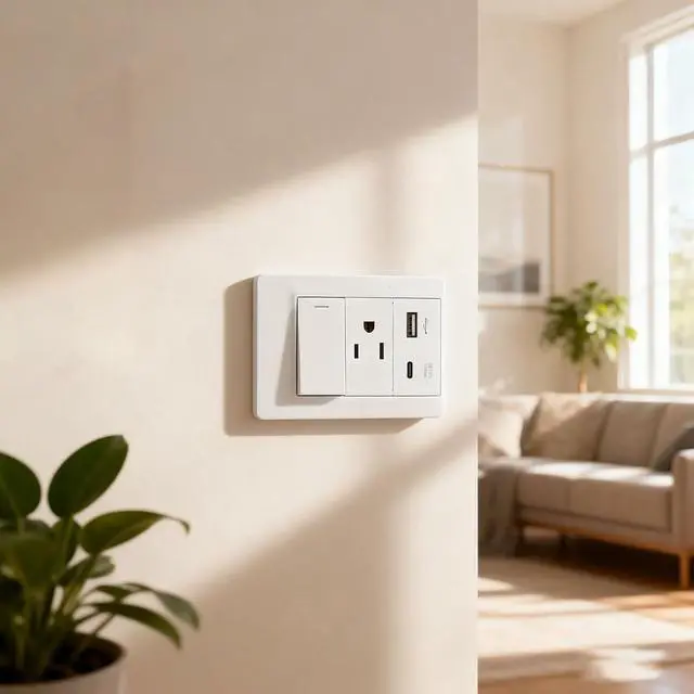 Alt view image 5 of 7 - USB Outlet with Type C Port, 15A, Fast Charging 10W with Single Control Switch, 2 Pack for Home Office Wall Installation (US Plug)