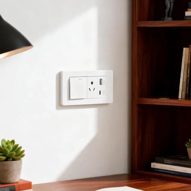 Alt view image 6 of 7 - USB Outlet with Type C Port, 15A, Fast Charging 10W with Single Control Switch, 2 Pack for Home Office Wall Installation (US Plug)