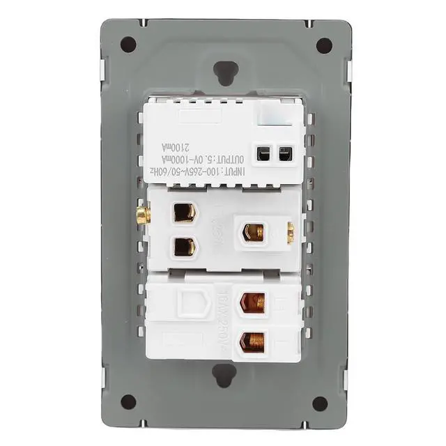 Alt view image 7 of 7 - USB Outlet with Type C Port, 15A, Fast Charging 10W with Single Control Switch, 2 Pack for Home Office Wall Installation (US Plug)