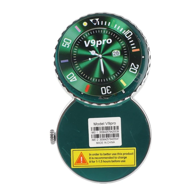 Alt view image 4 of 7 - Basic Cell Phone Vintage Pocket Watch Design, Rugged Flip Phone with Dual Card Dual Standby Big Buttons (Green)