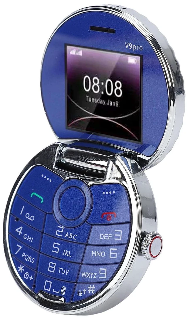 Main image of Basic Cell Phone Vintage Pocket Watch Design, Rugged Flip Phone with Dual Card Dual Standby Big Buttons (Blue)