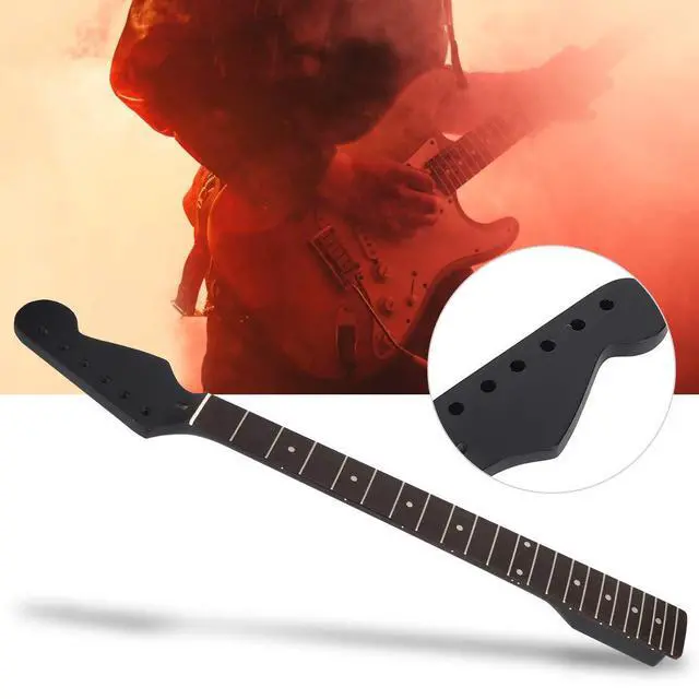 Alt view image 5 of 7 - 22 Frets Electric Guitar Neck Durable Black Maple Rosewood Fingerboard for Replacement