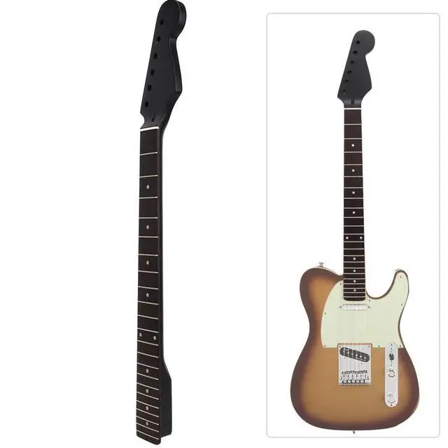 Alt view image 7 of 7 - 22 Frets Electric Guitar Neck Durable Black Maple Rosewood Fingerboard for Replacement