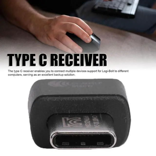 Alt view image 2 of 7 - USB Unifying Receiver 2.4 GHz Wireless Technology USBC Adapter for tech Bolt Mouse & Keyboard