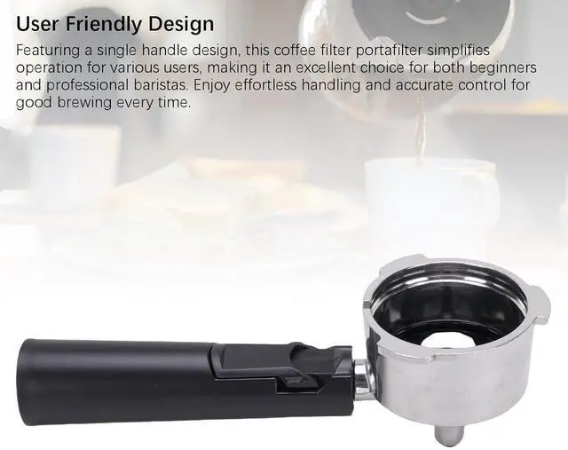 Alt view image 4 of 7 - Coffee Machine Portafilter 51mm Aluminum Material, Rugged and Easy to Clean, 3 Ear Design for Optimal Extraction
