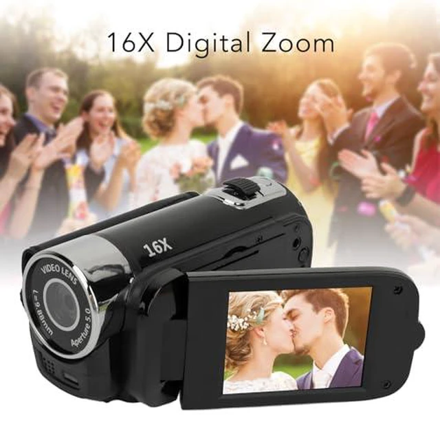 Alt view image 3 of 7 - D90 Digital Camera,1080P 16MP Vlogging Camera, 16X Zoom HD Video Recorder, 2.4" Rotatable Screen & Fill Light, for Travel Wedding Campus (Black)