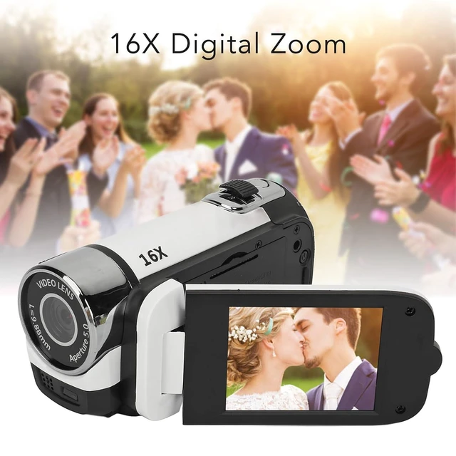 Alt view image 3 of 7 - D90 Digital Camera,1080P 16MP Vlogging Camera, 16X Zoom HD Video Recorder, 2.4" Rotatable Screen & Fill Light, for Travel Wedding Campus (White)