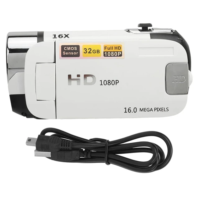 Alt view image 7 of 7 - D90 Digital Camera,1080P 16MP Vlogging Camera, 16X Zoom HD Video Recorder, 2.4" Rotatable Screen & Fill Light, for Travel Wedding Campus (White)