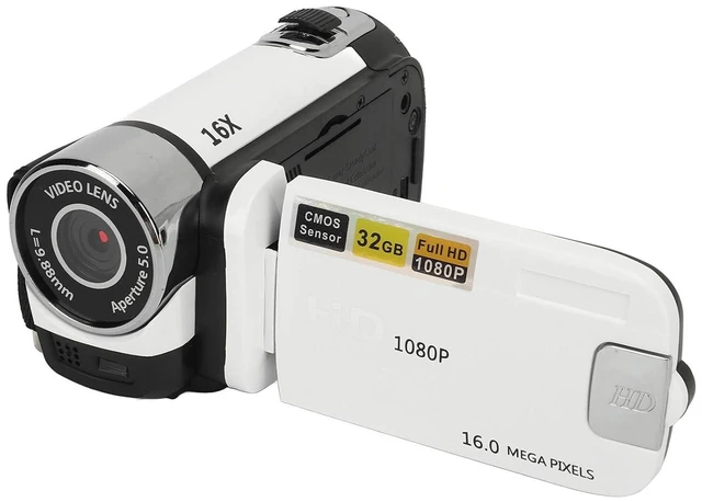 Main image of D90 Digital Camera,1080P 16MP Vlogging Camera, 16X Zoom HD Video Recorder, 2.4" Rotatable Screen & Fill Light, for Travel Wedding Campus (White)