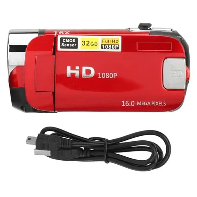 Alt view image 7 of 7 - D90 Digital Camera,1080P 16MP Vlogging Camera, 16X Zoom HD Video Recorder, 2.4" Rotatable Screen & Fill Light, for Travel Wedding Campus (Red)