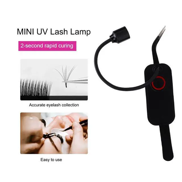 Alt view image 4 of 5 - Eyelash Extension Lamp with Tweezers, All in One Portable Handheld Curing Tool, 180 Adjustable Light Angle, for Home Salon Use
