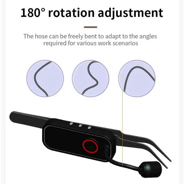 Alt view image 5 of 5 - Eyelash Extension Lamp with Tweezers, All in One Portable Handheld Curing Tool, 180 Adjustable Light Angle, for Home Salon Use