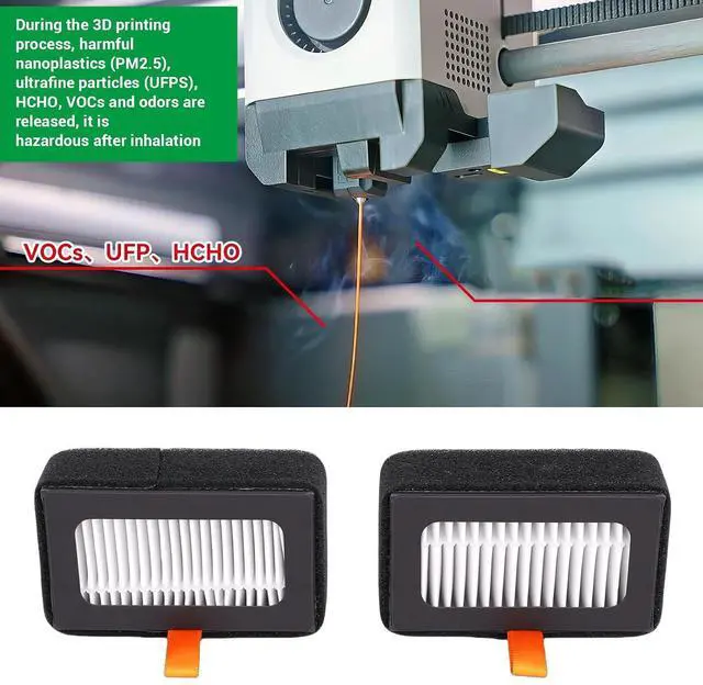 Alt view image 2 of 7 - 2PCS 3D Printer Air Filter Cartridges, Activated Carbon Air Purifier Filter Cartridge Replacement, for P1P P1S X1 Series 3D Printers
