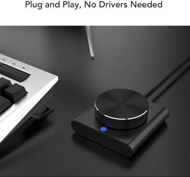 Alt view image 5 of 7 - USB Volume Control Knob, Computer Speaker External Volume Adjustment Controller with 1 Key Mute Function, LED Indicator, for PC Laptop