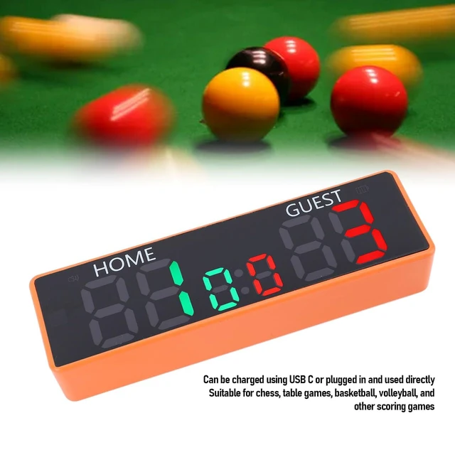 Alt view image 2 of 7 - Mini Digital Scoreboard with 6 Digits LED Display & Loud Buzzer, Portable Tabletop Score Keeper, for Board Games Chess Cornhole Basketball