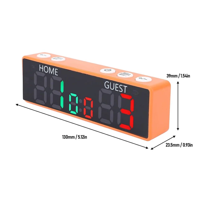 Alt view image 6 of 7 - Mini Digital Scoreboard with 6 Digits LED Display & Loud Buzzer, Portable Tabletop Score Keeper, for Board Games Chess Cornhole Basketball