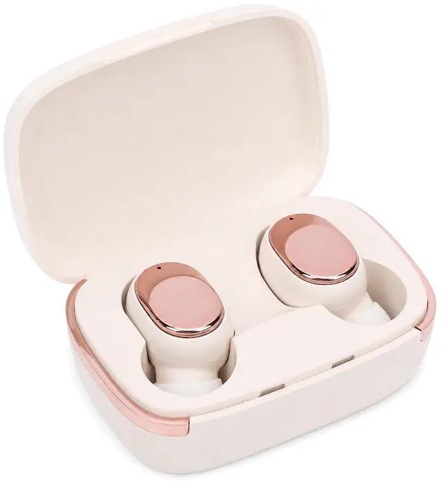 Main image of Wireless Earbuds, Bluetooth 5.6 Headphones, Ear Buds with AI Noise Cancelling Mic LED Display, in Ear Earphones (Beige)