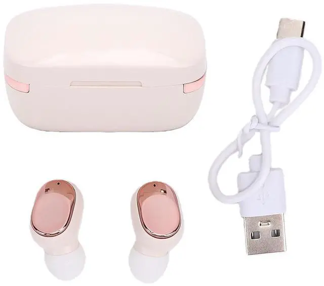 Alt view image 7 of 7 - Wireless Earbuds, Bluetooth 5.6 Headphones, Ear Buds with AI Noise Cancelling Mic LED Display, in Ear Earphones (Beige)