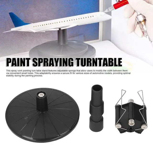 Alt view image 5 of 7 - Adjustable Height Spray Work Painting Stand for Model Painting, ABS Turn Table Stand for CarsTanksPlanes Hobbyists