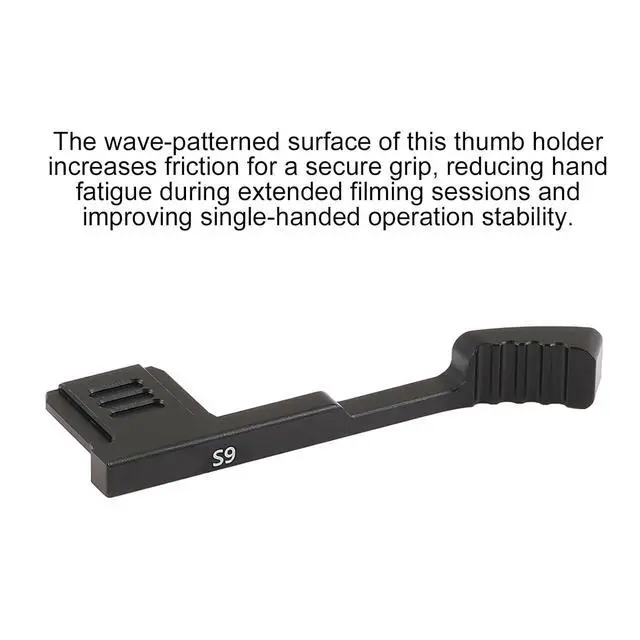 Alt view image 4 of 7 - Metal Camera Thumb Grip, Aluminum Alloy Cold Shoe Handle, Thumb Rest Support Silver, for Lumix S9 Digital Camera (Black)
