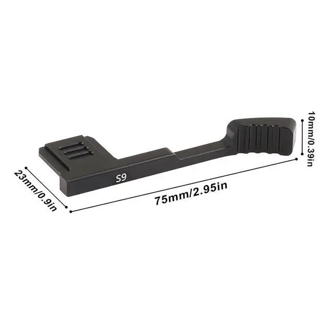 Alt view image 6 of 7 - Metal Camera Thumb Grip, Aluminum Alloy Cold Shoe Handle, Thumb Rest Support Silver, for Lumix S9 Digital Camera (Black)