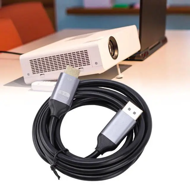 Alt view image 4 of 7 - DisplayPort to HDMI Cable, 8K 60Hz, 4K 120Hz, 1.8m Length DisplayPort to HD Cord, Universal Compatibility with Devices