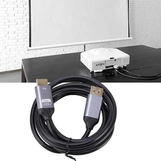 Alt view image 5 of 7 - DisplayPort to HDMI Cable, 8K 60Hz, 4K 120Hz, 1.8m Length DisplayPort to HD Cord, Universal Compatibility with Devices