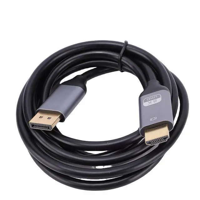 Alt view image 6 of 7 - DisplayPort to HDMI Cable, 8K 60Hz, 4K 120Hz, 1.8m Length DisplayPort to HD Cord, Universal Compatibility with Devices