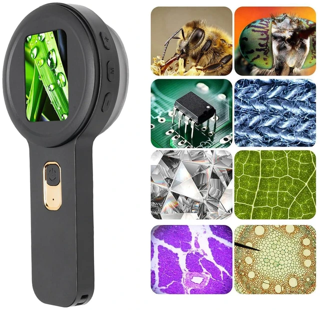 Alt view image 6 of 7 - Portable Digital Magnifying Glass, 200X Magnification, Handheld Microscope with Dual LED Light, for Kids Detailed Inspection Viewing (Black)