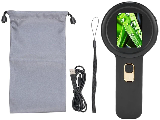 Alt view image 7 of 7 - Portable Digital Magnifying Glass, 200X Magnification, Handheld Microscope with Dual LED Light, for Kids Detailed Inspection Viewing (Black)