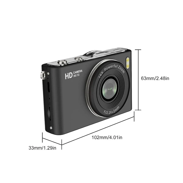 Alt view image 7 of 7 - Kids Digital Camera, 64MP 4K UHD Video, Portable Retro Selfie Camera, 2.4 inch 180 Flip Screen, 16X Zoom AF, Multiple Filming Modes (Black)