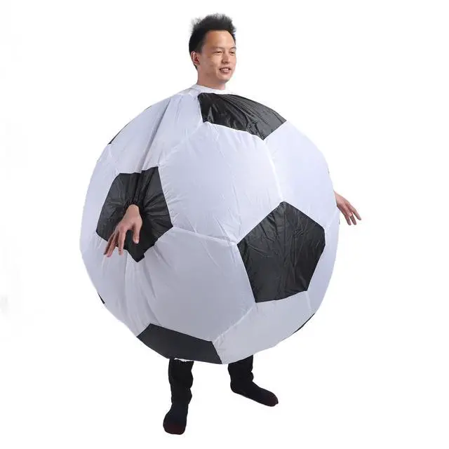 Alt view image 3 of 7 - Inflatable Soccer Costume Adult, Blow Up Soccer Ball Costume with Air Blower for Party, Interactive Funny Outfit for Halloween Christmas Birthday, Polyester Unisex Cosplay Dress