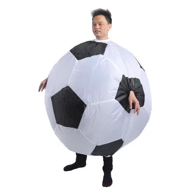 Alt view image 2 of 7 - Inflatable Soccer Costume Adult, Blow Up Soccer Ball Costume with Air Blower for Party, Interactive Funny Outfit for Halloween Christmas Birthday, Polyester Unisex Cosplay Dress